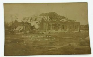 Arkansas,  Ar,  Brinkley,  Hotel 1909 Postcard Street Scene Cyclone Storm Damage
