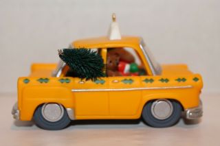 Hallmark Yellow Taxi Cab Ornament Santa Claus Driver Christmas Keepsake 1990 4