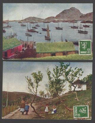 Norway Vintage Postcards With Stamps On Picture Side – Not Mailed (3)