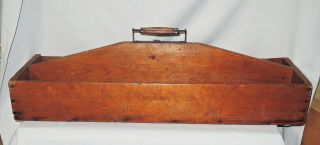 35 " Antique Wooden Carpenters Tool Box Caddy Rare Handle - P/u Avail Raleigh