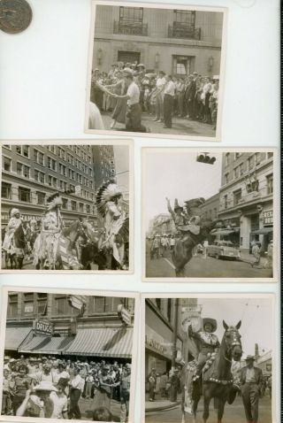 Calgary Stampede Parade Cowboys Square Dancing Indians Vintage Snapshot Photos
