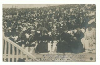 Greece 1906 Olympic Games Kings In Stadion Vintage Photocard