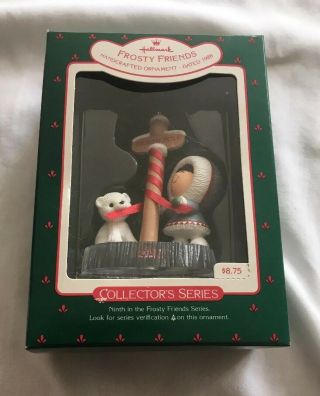 1988 Hallmark Keepsake Frosty Friends Christmas Ornament Eskimo Polar Bear 9