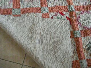 VINTAGE HAND MADE PATCH WORK HEAVY QUILT/ SMALL STAR DESIGN/ COTTON LINED 4