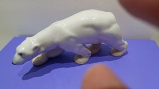 Bing & Grondahl Polar Bear Figurine B&g Glazed Porcelain Figure Signed Numbered