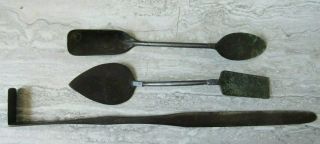 3 Antique Blacksmith Made Hand Steel Tools Double Ended