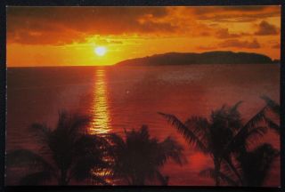 Sabah Sunset On Manukan Island Off Tanjung Aru Beach Hotel Postcard (p252)