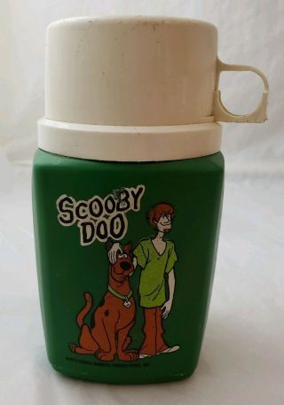 Vintage 1973 Scooby Doo Hanna - Barbera Green Plastic Lunch Box Thermos Complete