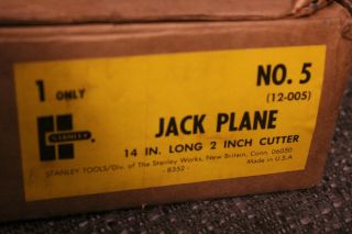 Vintage STANLEY BAILEY No.  5 JACK PLANE,  14 Inch Nr 12 - 005 w Box 6