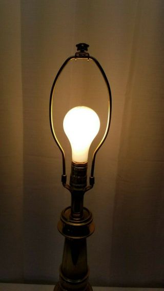 Vintage Mid Century Modern Hollywood Regency Solid Brass Stiffel Accent Lamp 50s 2