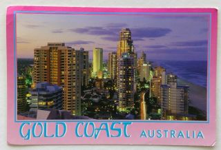 Surfers Paradise Lights At Dusk Gold Coast Australia 1990 
