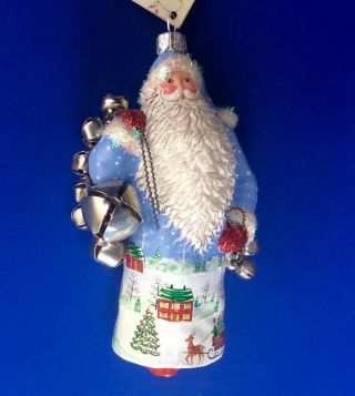 Patricia Breen Sweet Silver Bells Santa Ornament,  Sleigh Ride