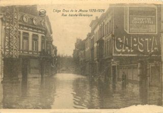 Belgium Luik Liege Crue Meuse Flood Disaster Inondations 1925 - 1926 Rue Veronique