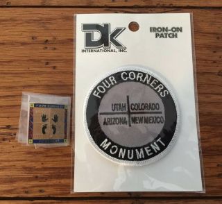 Four Corners Monument Utah Colorado Az Nm Collectible Patch Pin Set (3)