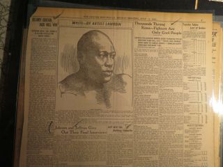 Boxing Jack Johnson Newspaper 1910 Big Jeffries Fight Jack Favored Art Lambdin