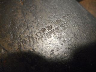 L4641 - Antique Double Bit Mortise Axe Dunlop & Madeira Cast Steel 4 lbs 10 oz 3