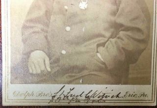 Signed CDV 1st Lt.  Fred ' k C.  Wittich 83rd Pennsylvania 5th Corps Badge 5