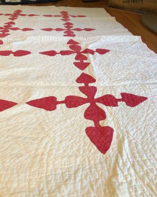 Vintage Red and White Quilt 64 