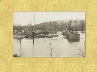 Ct Collinsville 1901 - 29 Rppc Real Photo Postcard Flood Damage Buildings Lumber