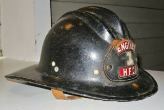 Vintage Rare Engine 1 Hfd Fire Helmet Fireman 