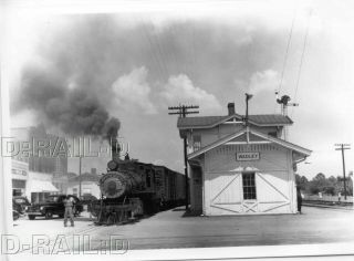 9dd180 Rp 1949/00s Wadley Southern Railroad 4 - 6 - 0 Loco 53 Central Georgia Depot