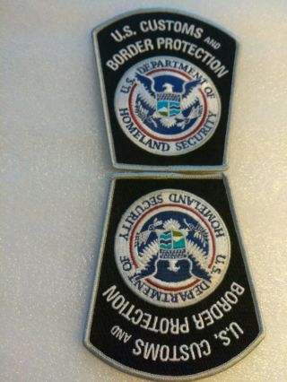 One (1) Pair Vtg U.  S.  Customs And Border Protection Now Collectible Patches