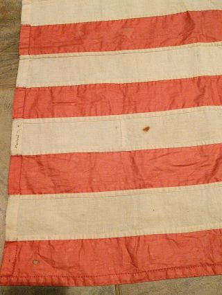 Antique 45 Star American Flag from late 1800 ' s.  Handmade hand sewn. 5
