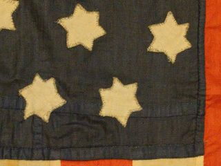 Antique 45 Star American Flag from late 1800 ' s.  Handmade hand sewn. 8