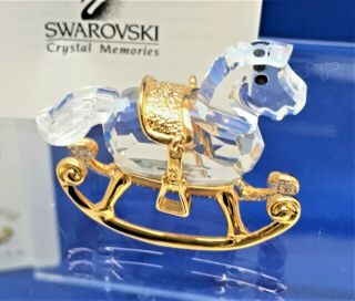 Charming Swarovski Crystal Memories Rocking Horse - Gold Saddle & Stirrups - W/ Box