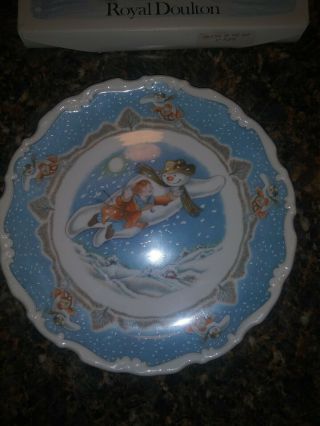 Royal Doulton The Snowman Plate Walking In The Air 1st In Series - England