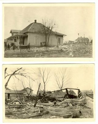 2 Real Photo Postcards Osage Indian Murders Explosion Fairfax Oklahoma 1923