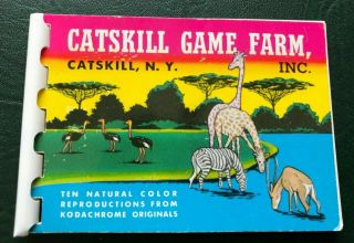 Vintage Post Card Folder From Catskill Game Farm