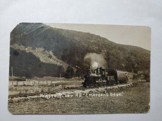 1907 - 1914 Rppc Photo Postcard White River Railroad Emerson 