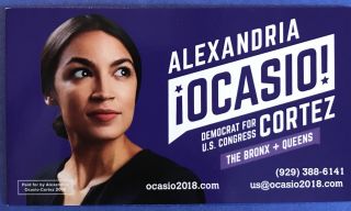 Alexandria Ocasio - Cortez 2018 Election Card Great Item 