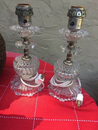 Old Vintage Bubble Glass Lamps 1940’s Or 50’s