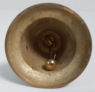 Vintage Hand Held Brass Bell Angel with Flute Cherub 7