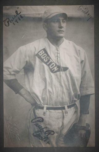 1911 Baseball Player Boston Red Sox Uniform Real Photo Postcard Paul Foster
