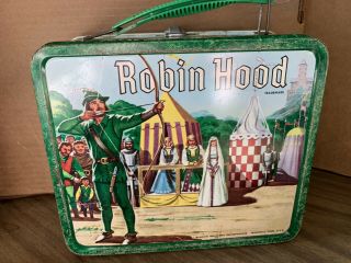 Robin Hood Errol Flynn Metal Lunchbox & Thermos Vintage 1956 3