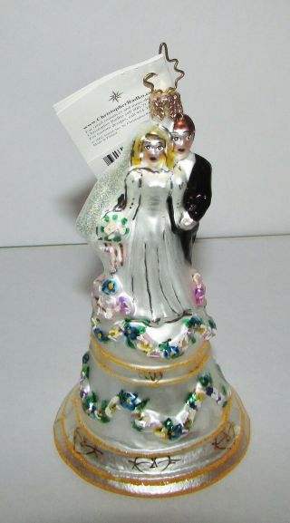 5.  5 " Radko Polonaise Glass Xmas Ornament Bridal Chimes Wedding Bell W/tag