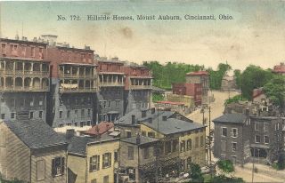 Mount Auburn,  Cincinnati,  Oh: 1910: View Of Hillside Homes And Street