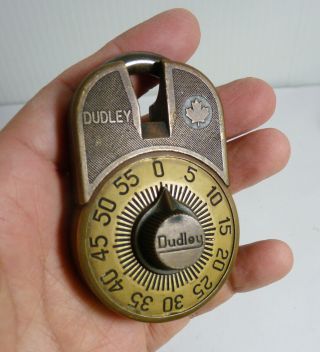 Vintage Dudley Padlock Brass Made In Canada 78575