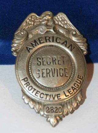 American Protective League Secret Service Police Badge Shield Railroad Authentic 4