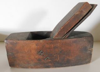 Antique J.  H.  8  Coffin - Style " Wood Plane W/ Warranted Cast Steel Plane Blade