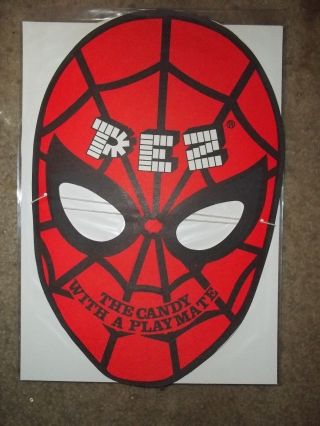 N.  Spider - Man Pez Mask 1980  Pez Collectible Comes Boarded & Bagged