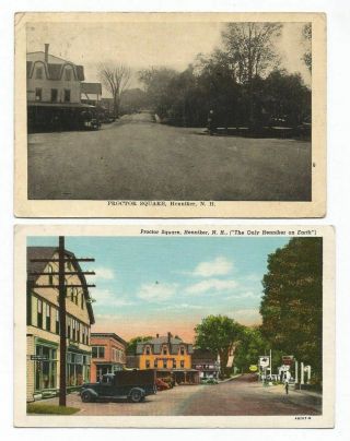 Henniker Nh Postmarked 1923 & 1946 Proctor Square 2 Views Postcards