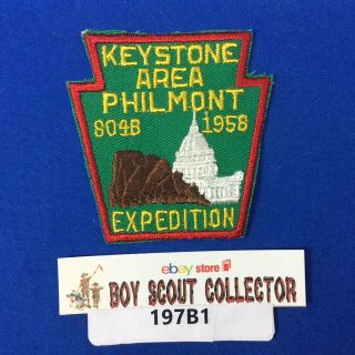 Boy Scout Keystone Area Council Patch Pa 1958 Philmont Expedition