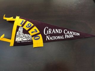 Vintage 1970 Grand Canyon National Park The Watchtower Travel Pennant