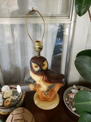 Vintage owl lamp (no shade) lamp only very unique 3