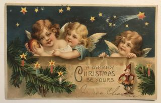 Christmas Postcard - Hold To The Light Angels Stars Candles Htl - C914