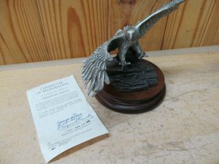 Pewter Freedom American Eagle Figurine By George De Lodzia Chilmark